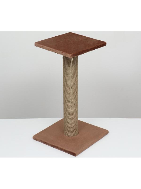 Когтеточка-столбик, Ø10, с площадкой, КД-37, джут 35 х 35 х 64