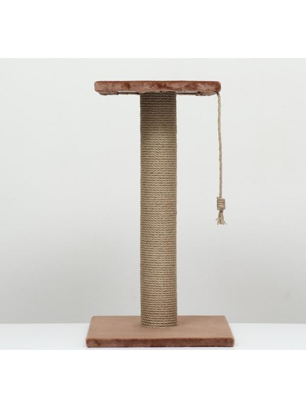 Когтеточка-столбик, Ø10, с площадкой, КД-37, джут 35 х 35 х 64