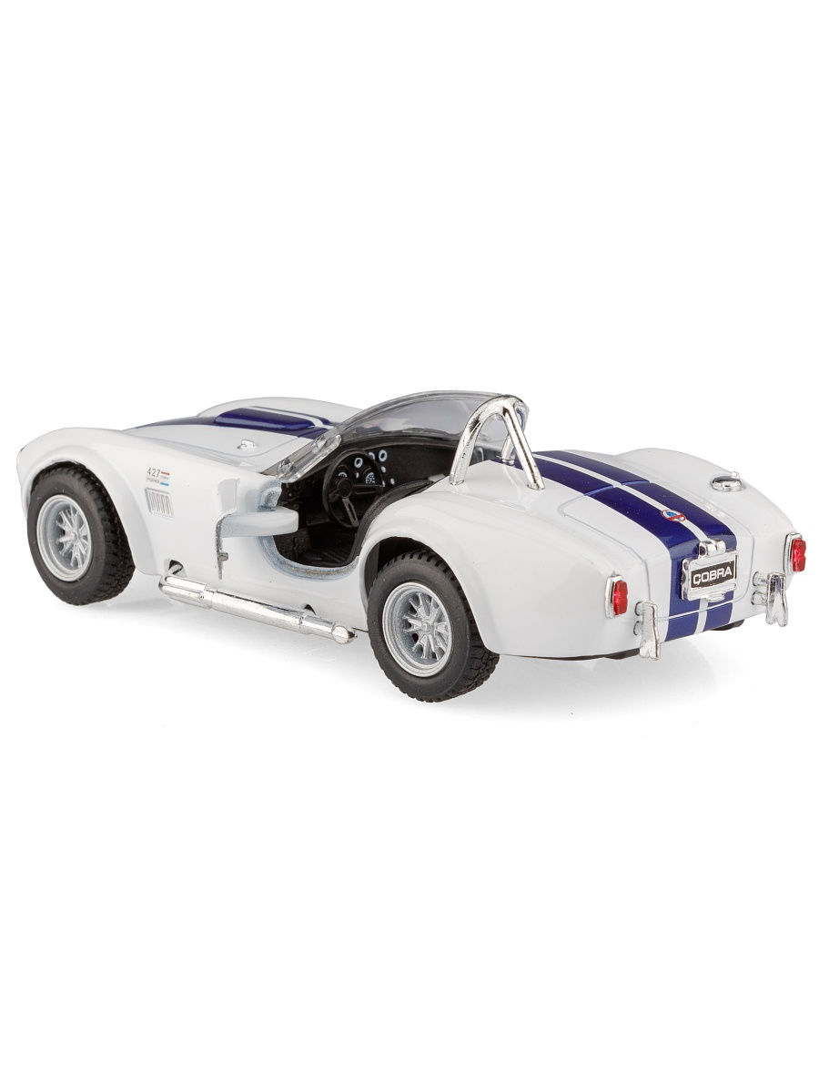 Машинка металлическая Kinsmart 1:32 «1965 Shelby Cobra 427 S/C» KT5322D инерционная / Белый