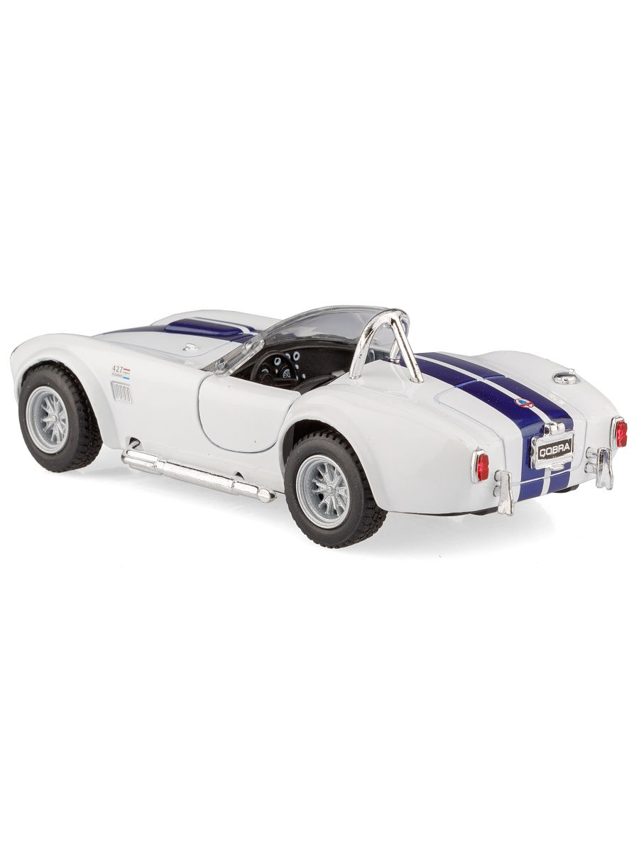 Машинка металлическая Kinsmart 1:32 «1965 Shelby Cobra 427 S/C» KT5322D инерционная / Белый