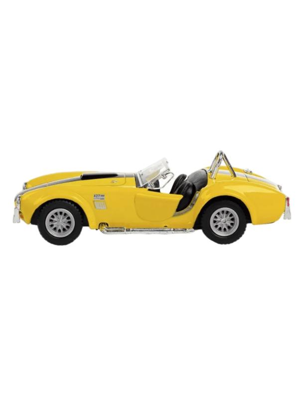 Машинка металлическая Kinsmart 1:32 «1965 Shelby Cobra 427 S/C» KT5322D инерционная / Желтый