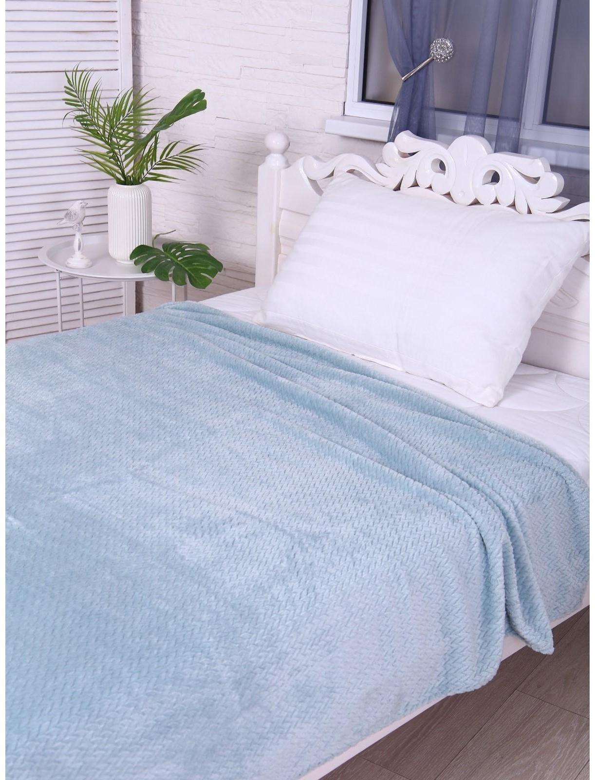 Покрывало Колетта 150х200см, морская волна, велсофт 270г/м, 100% полиэстер