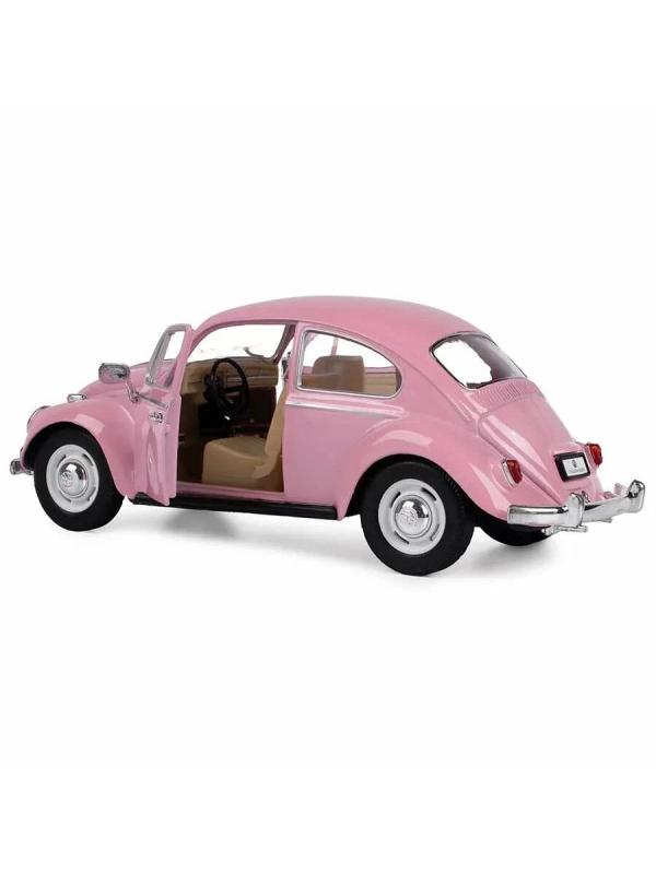 Металлическая машинка Kinsmart 1:24 «1967 Volkswagen Classical Beetle (Пастельные цвета)» KT7002DY инерционная / Розовый