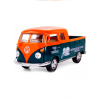 Металлическая машинка Kinsmart 1:34 «1963 Volkswagen Bus Double Cab Pickup (Delivery)» KT5396D инерционная / Микс