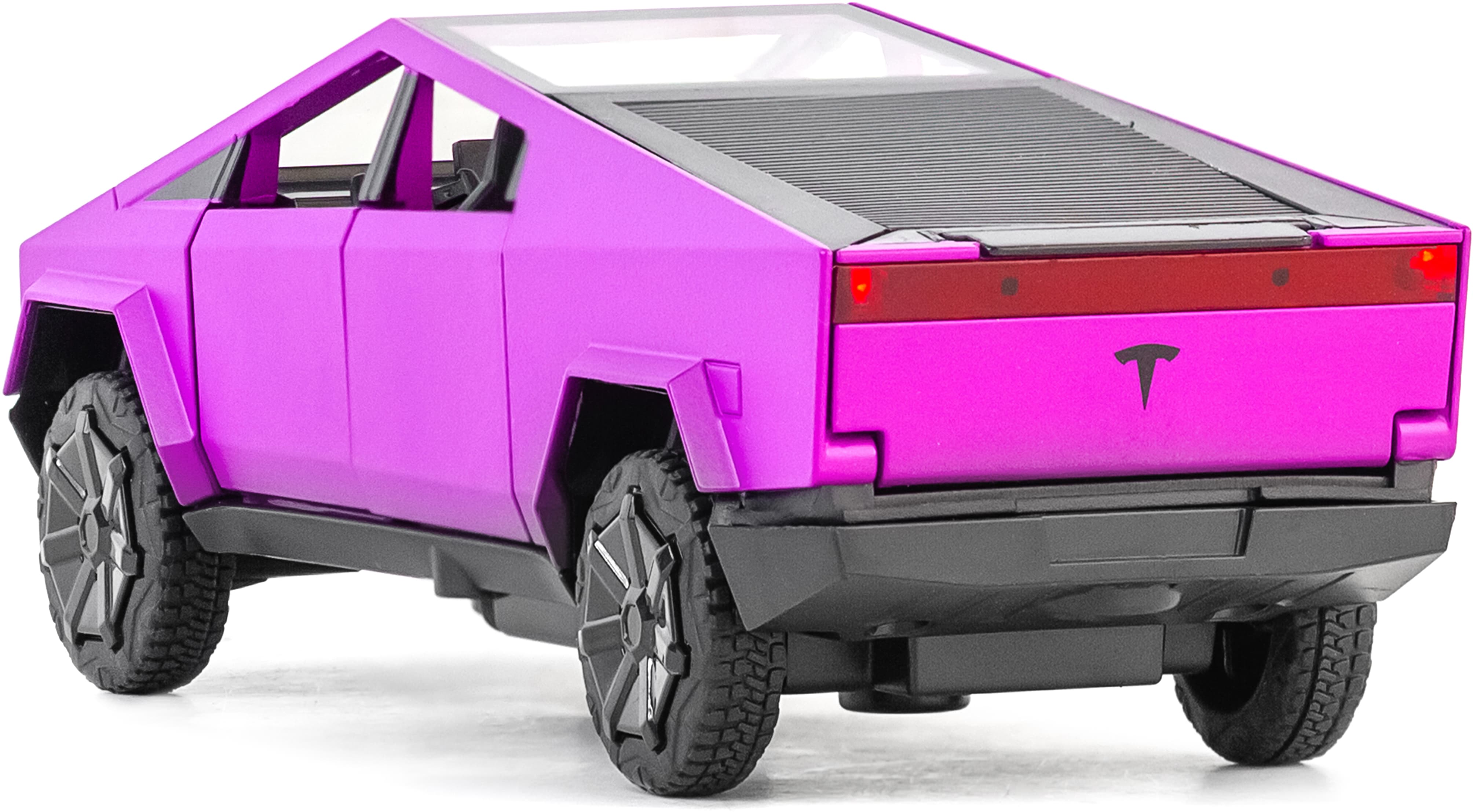 Металлическая машинка XHD 1:32 «Tesla Cybertruck» B3216, 16 см., инерционная, свет, звук / Розовый