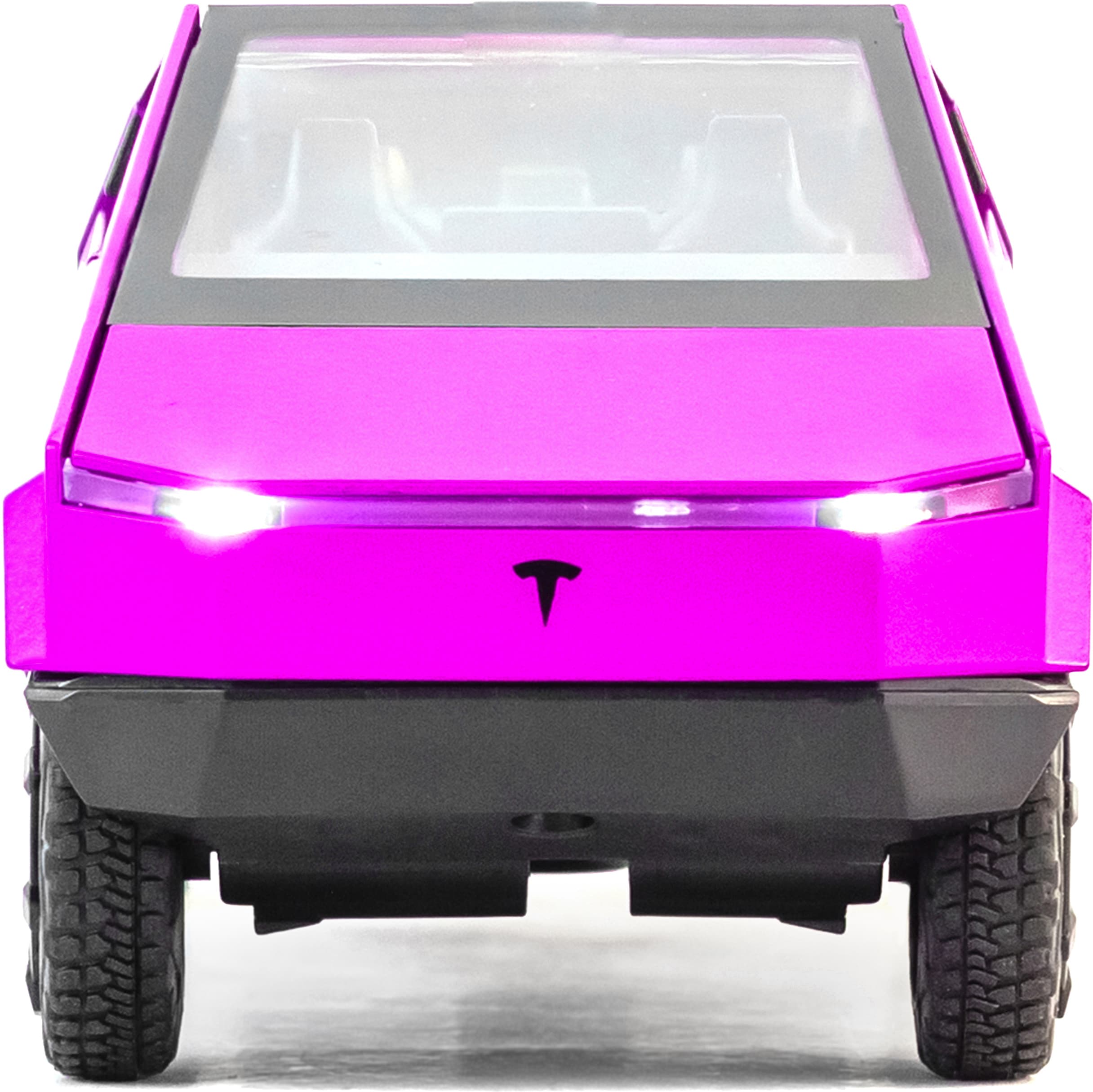 Металлическая машинка XHD 1:32 «Tesla Cybertruck» B3216, 16 см., инерционная, свет, звук / Розовый