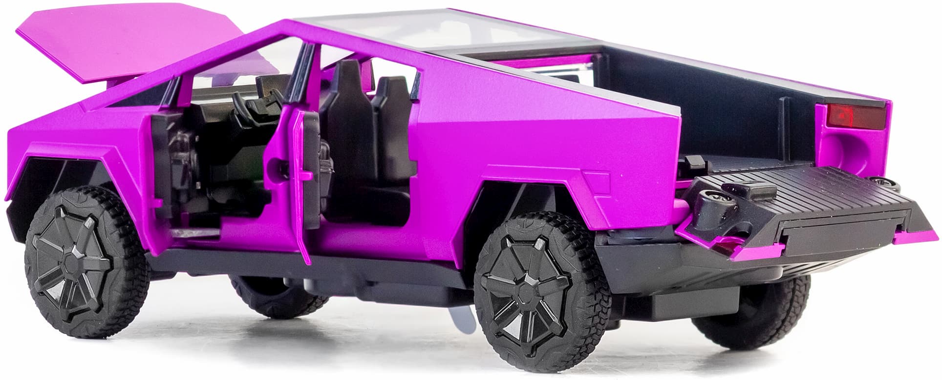 Металлическая машинка XHD 1:32 «Tesla Cybertruck» B3216, 16 см., инерционная, свет, звук / Розовый