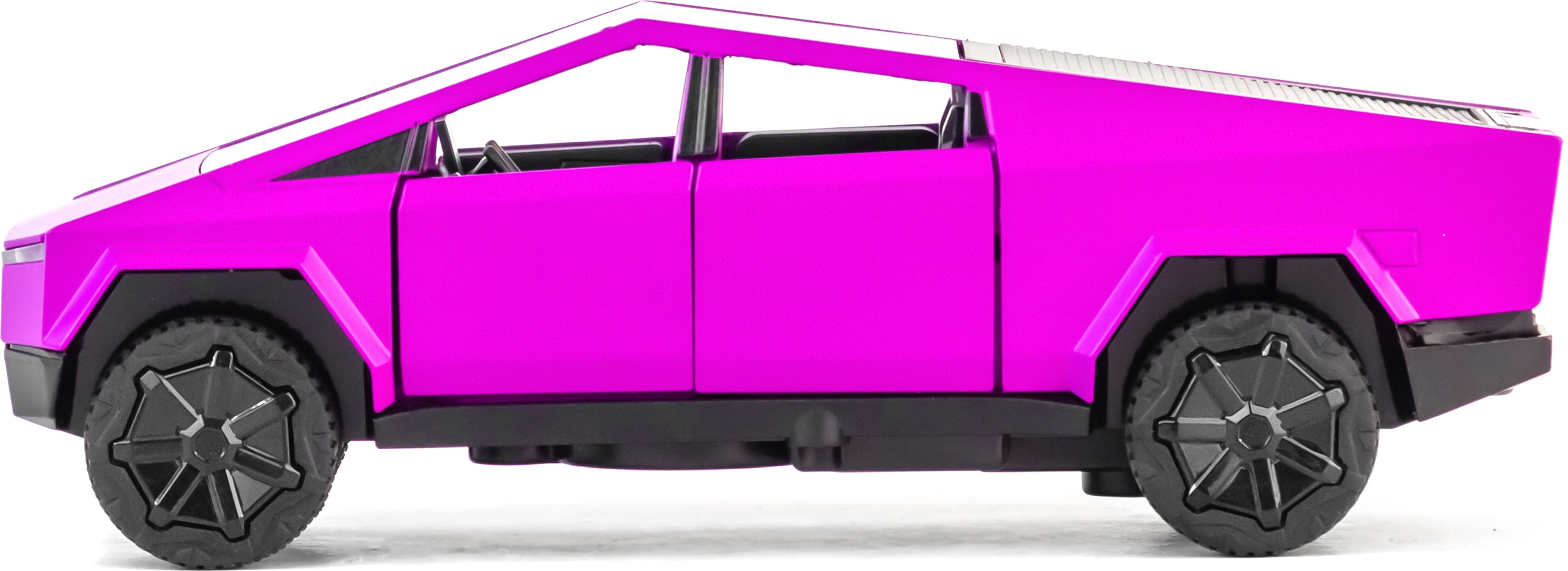 Металлическая машинка XHD 1:32 «Tesla Cybertruck» B3216, 16 см., инерционная, свет, звук / Розовый