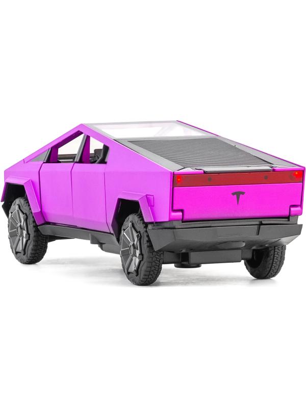 Металлическая машинка XHD 1:32 «Tesla Cybertruck» B3216, 16 см., инерционная, свет, звук / Розовый