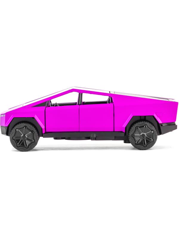 Металлическая машинка XHD 1:32 «Tesla Cybertruck» B3216, 16 см., инерционная, свет, звук / Розовый