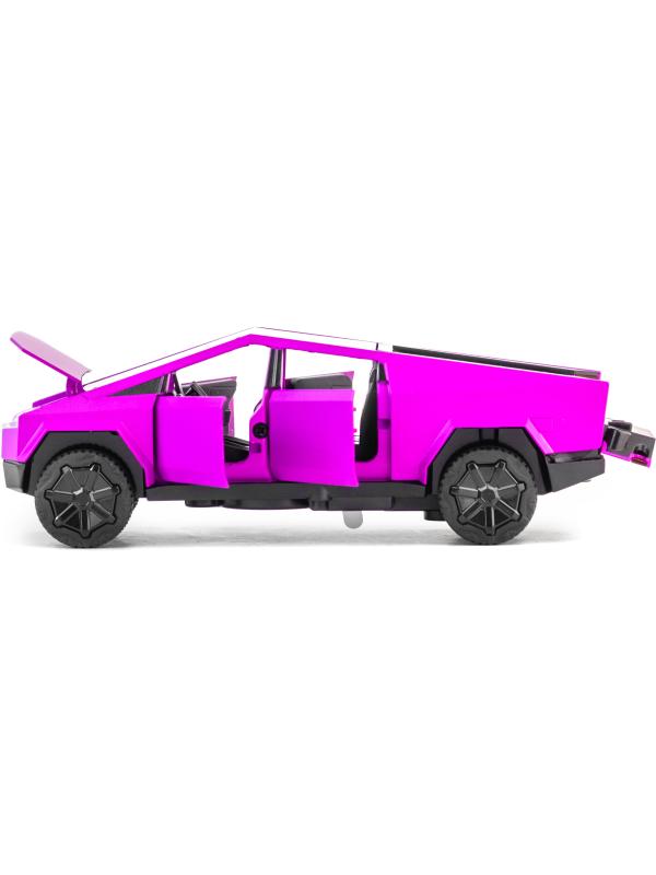 Металлическая машинка XHD 1:32 «Tesla Cybertruck» B3216, 16 см., инерционная, свет, звук / Розовый