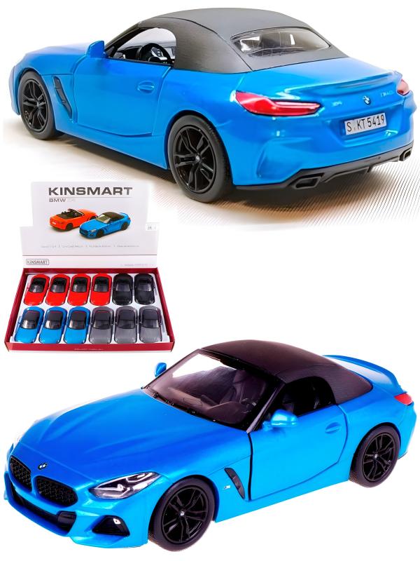 Металлическая машинка Kinsmart 1:34 «BMW Z4» KT5419D, инерционная / Голубой