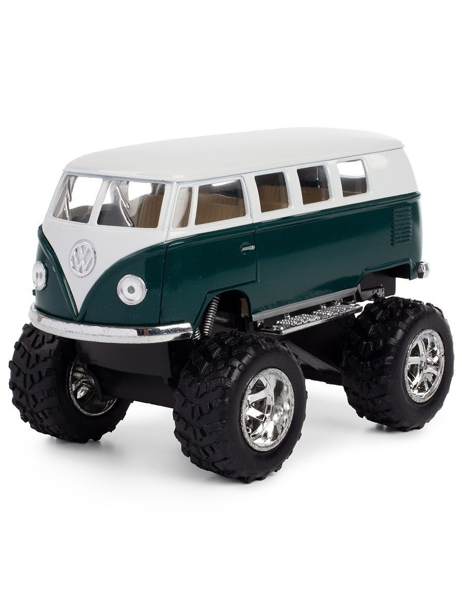 Металлическая машинка Kinsmart 1:32 «1962 Volkswagen Classical Bus (Off Road)» KT5060DB инерционная / Зеленый
