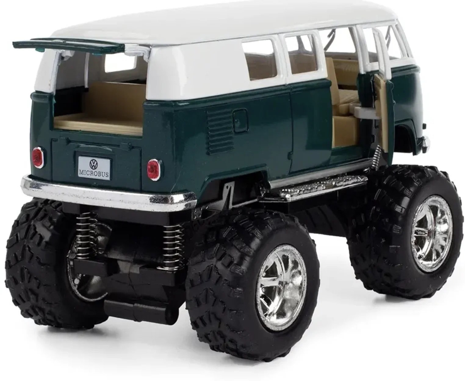 Металлическая машинка Kinsmart 1:32 «1962 Volkswagen Classical Bus (Off Road)» KT5060DB инерционная / Зеленый