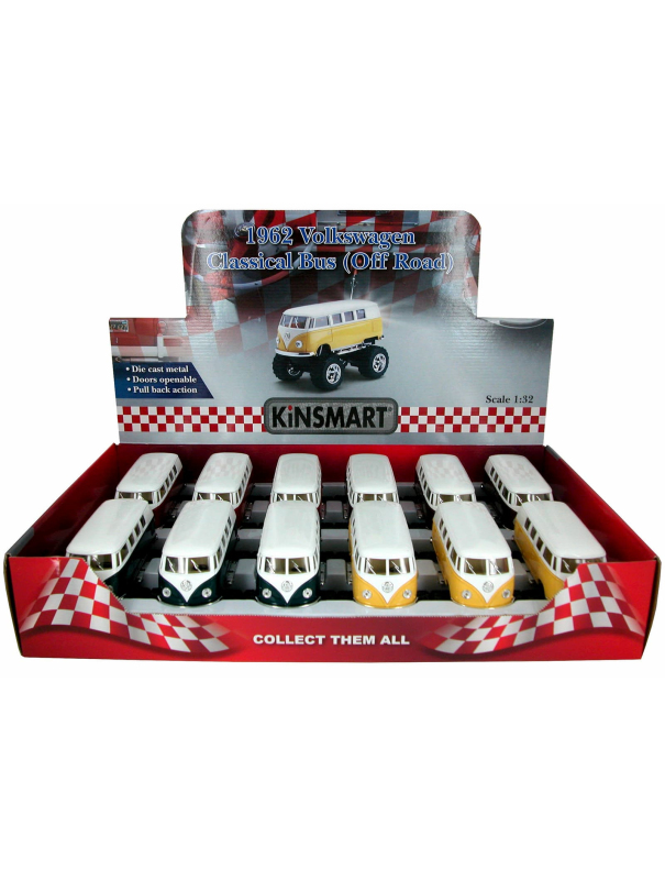 Металлическая машинка Kinsmart 1:32 «1962 Volkswagen Classical Bus (Off Road)» KT5060DB инерционная / Зеленый