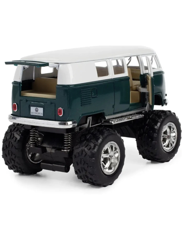 Металлическая машинка Kinsmart 1:32 «1962 Volkswagen Classical Bus (Off Road)» KT5060DB инерционная / Зеленый