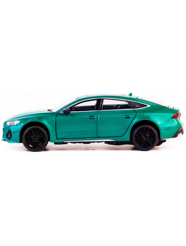 Металлическая машинка ChiMei Model 1:24 «Audi RS7» CM340, 21 см., инерционная, свет, звук / Зеленый