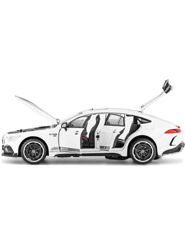 Металлическая машинка ChiMei Model 1:24 «Mercedes AMG GT Brabus» 21 см. CM338, инерционная, свет, звук / Белый
