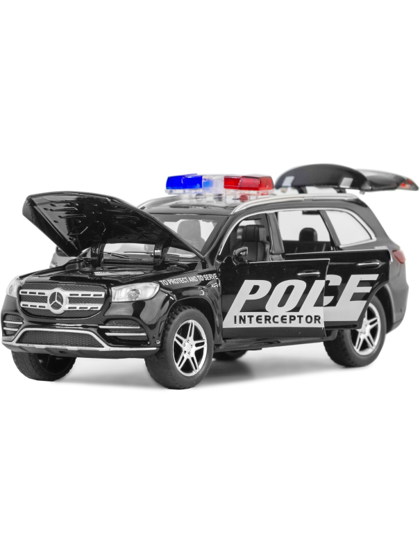 Металлическая машинка ChiMei Model 1:32 «Mercedes-Benz GLS 580: Полиция» CM314-1, 16.5 см., инерционная, свет, звук / Микс