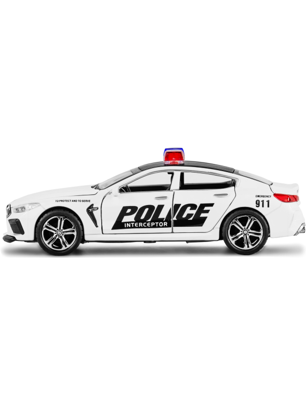 Машина металлическая ChiMei Model 1:32 «BMW M8: Полиция» 16 cм. CM318, инерционная, свет, звук / Микс
