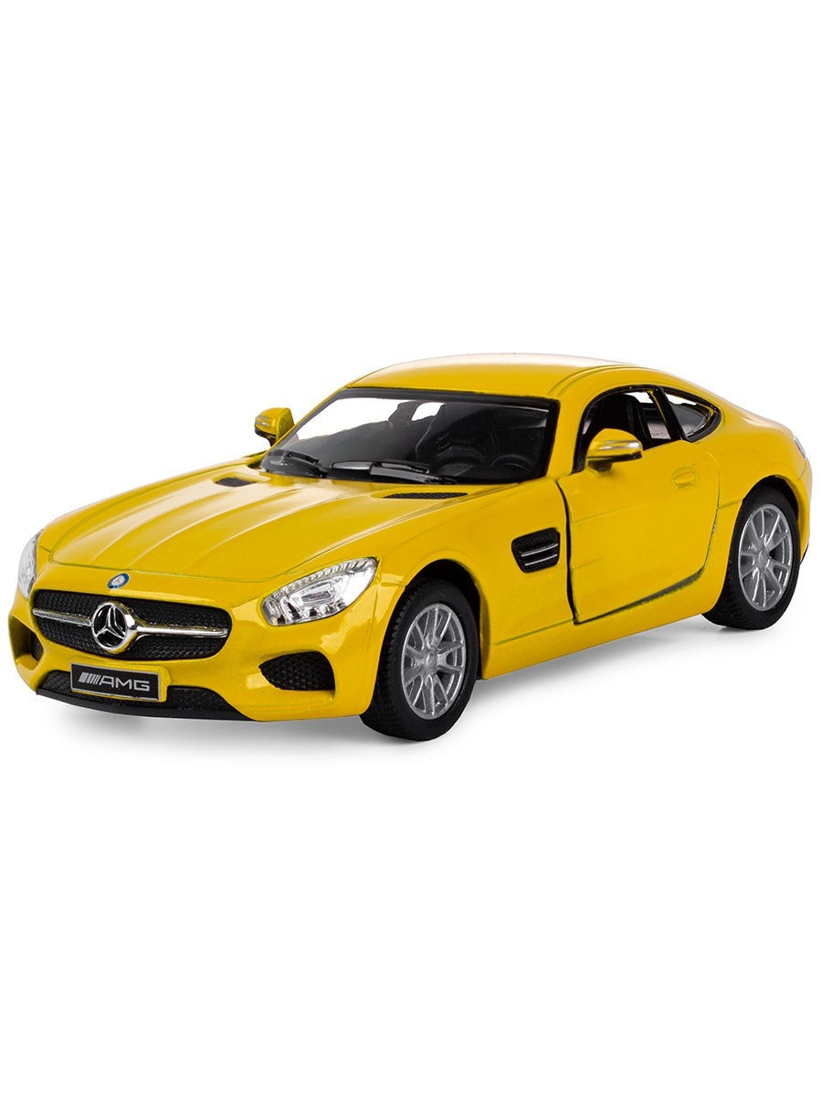 Металлическая машинка Kinsmart 1:36 «Mercedes-AMG GT» KT5388D, инерционная / Желтый