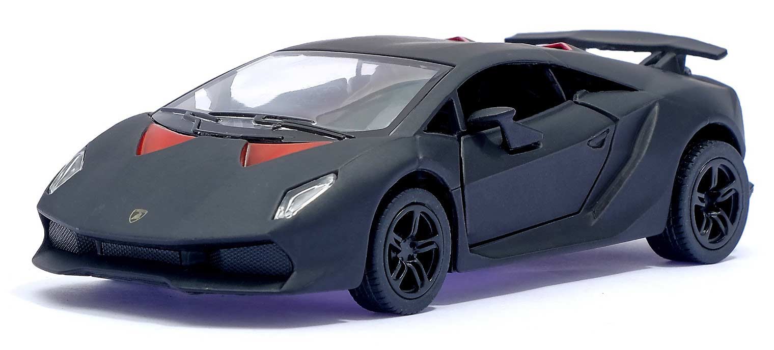 Машинка металлическая Kinsmart 1:38 «Lamborghini Sesto Elemento» KT5359D инерционная / Черный
