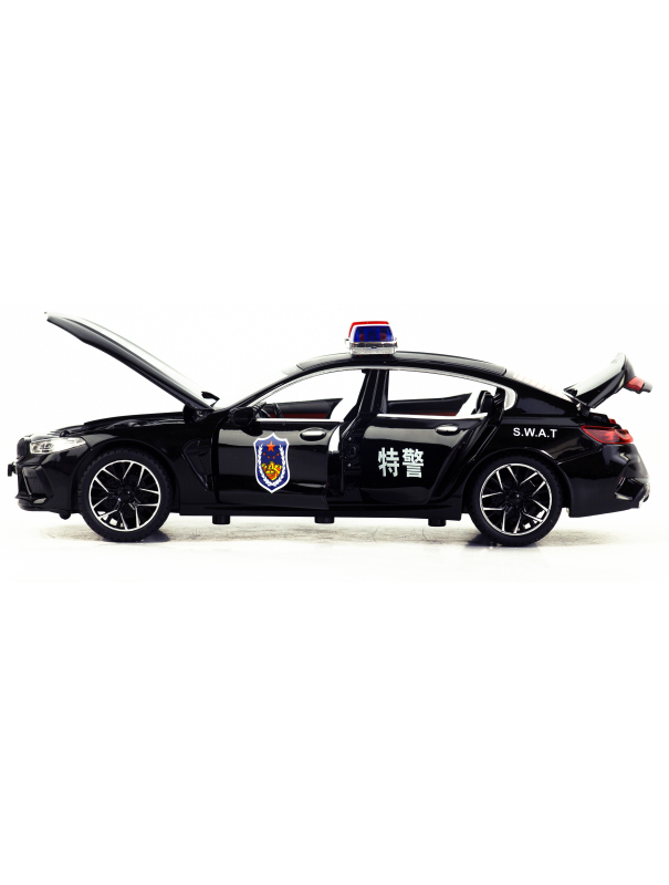 Металлическая машинка Model Car 1:24 «BMW M8 Полиция» А1900-172, 21 см., инерционная, свет, звук / Микс