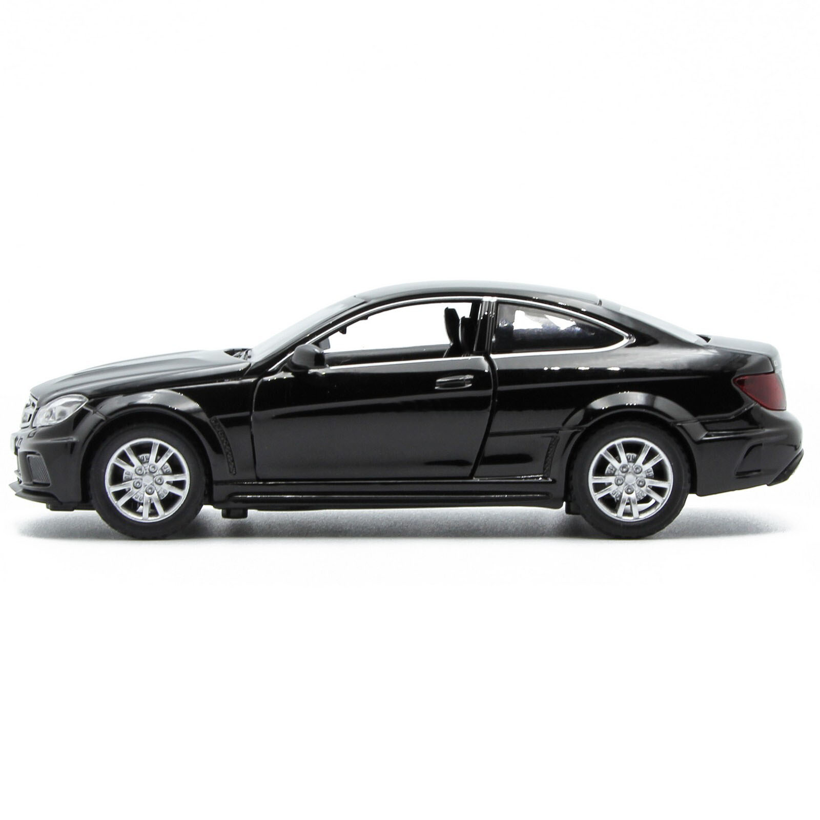 Металлическая машинка Die Cast  1:32 «Mercedes-Benz C63 AMG Coupe Black Series» 15 см., А32251, свет, звук, инерционная / Черный