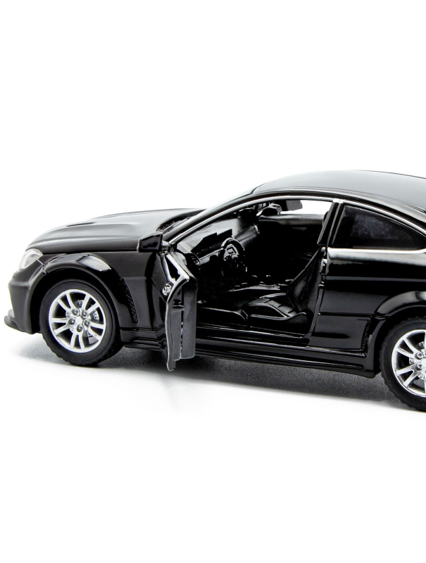 Металлическая машинка Die Cast  1:32 «Mercedes-Benz C63 AMG Coupe Black Series» 15 см., А32251, свет, звук, инерционная / Черный