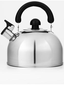 Чайник со свистком из нержавеющей стали Доляна «Чёрная ночь», 3 л, фиксированная ручка