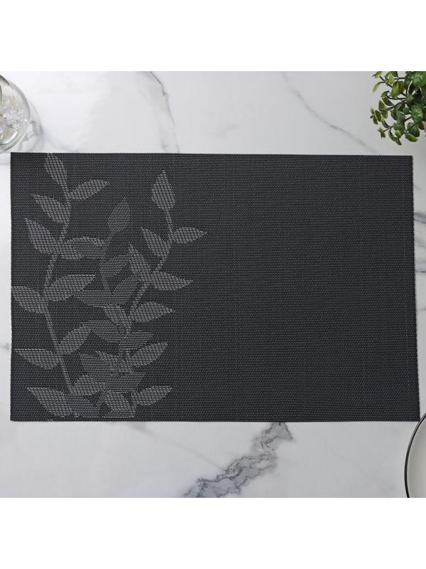 Салфетка сервировочная на стол «Росток», 45×30 см, цвет черный