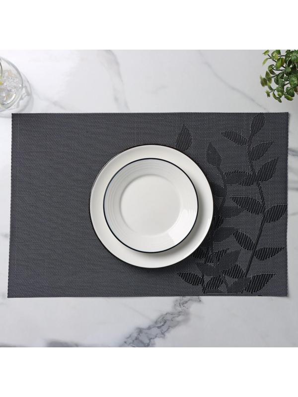 Салфетка сервировочная на стол «Росток», 45×30 см, цвет черный