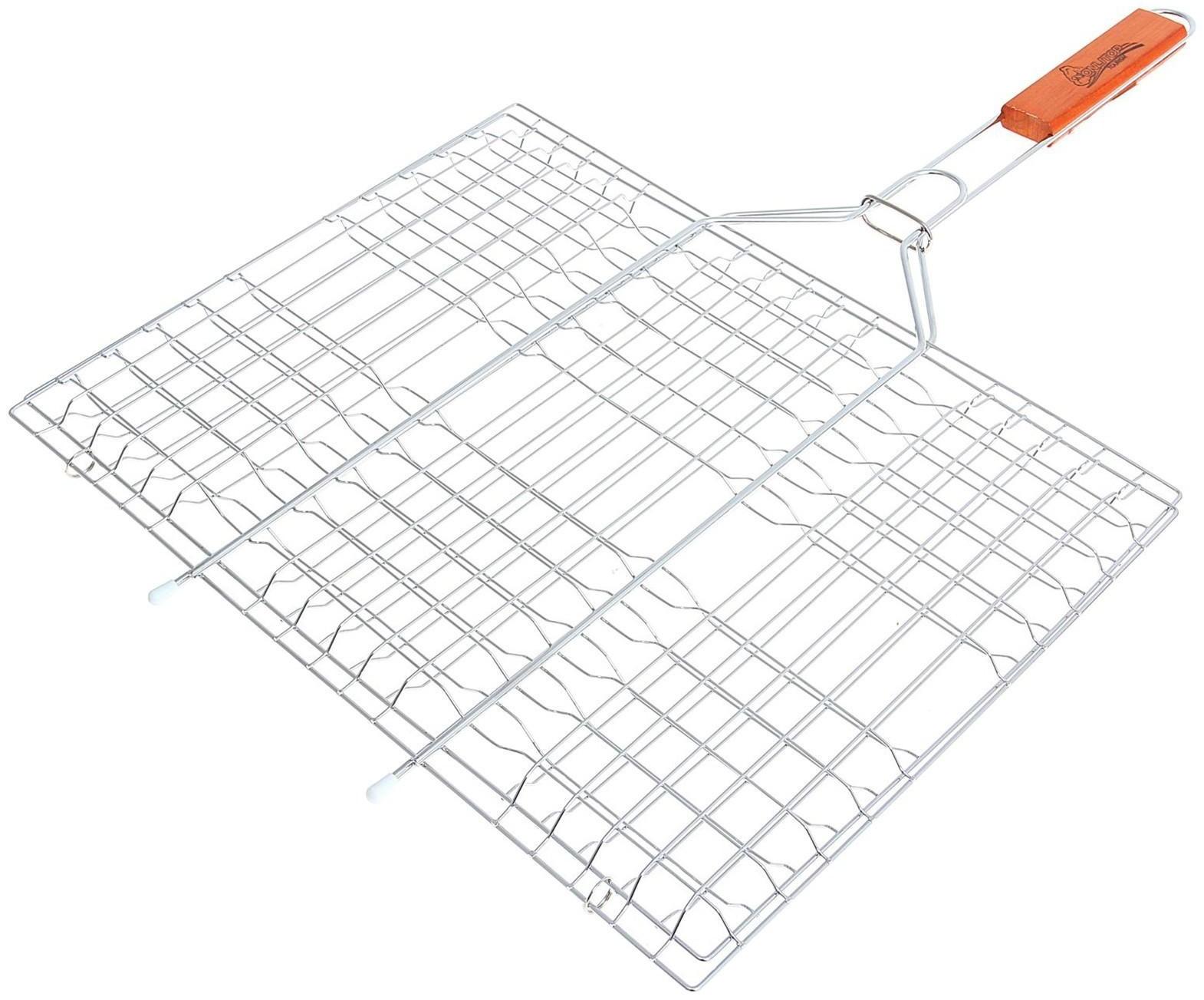 Решётка-гриль для мяса Maclay Lux, хромированная сталь, р. 61 x 40 см, рабочая поверхность 40 x 30 см