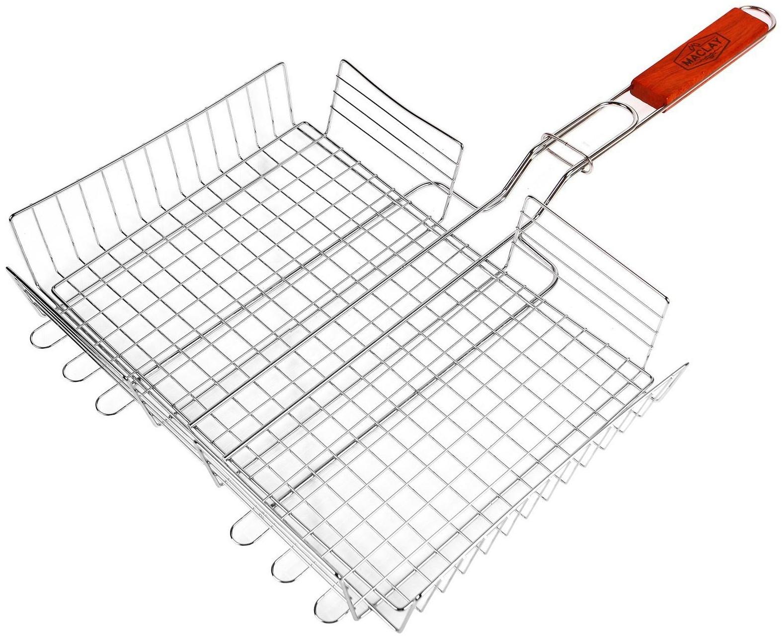 Решётка-гриль для мяса Maclay Lux, хромированная сталь, р. 56 x 35 см, рабочая поверхность 35 x 25 см