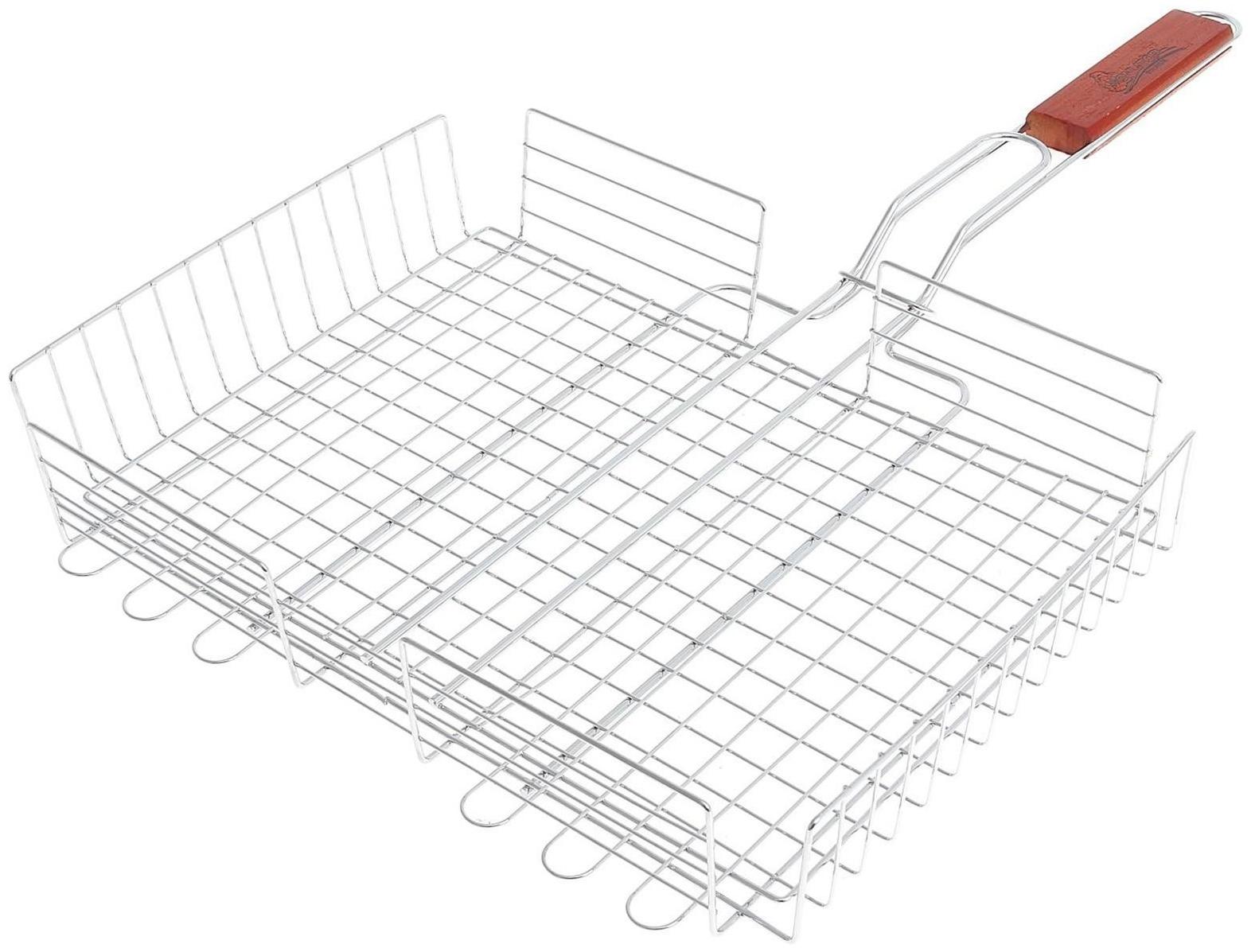 Решётка-гриль для мяса Maclay Lux, хромированная сталь, р. 56 x 35 см, рабочая поверхность 35 x 25 см