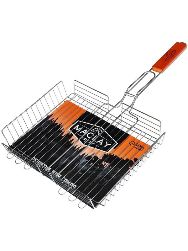 Решётка-гриль для мяса Maclay Lux, хромированная сталь, р. 56 x 35 см, рабочая поверхность 35 x 25 см
