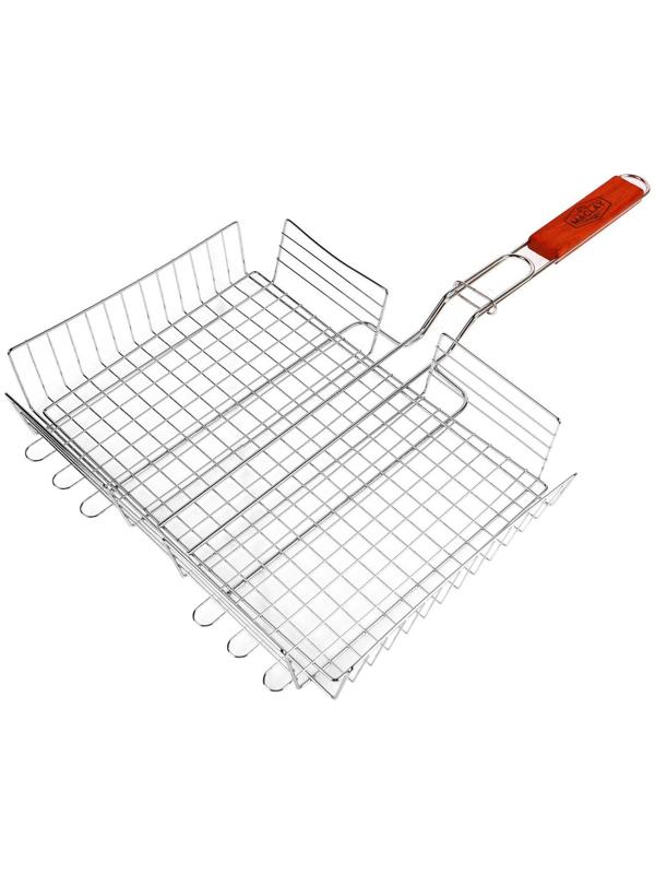 Решётка-гриль для мяса Maclay Lux, хромированная сталь, р. 56 x 35 см, рабочая поверхность 35 x 25 см