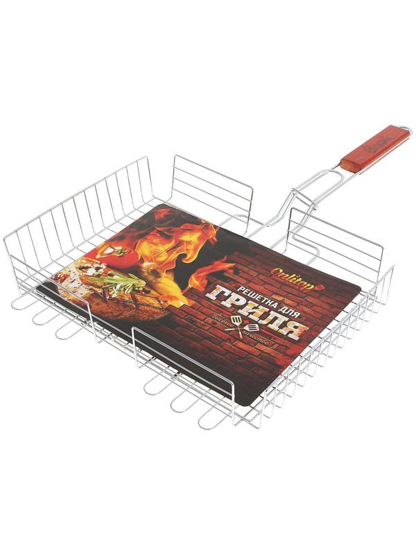 Решётка-гриль для мяса Maclay Lux, хромированная сталь, р. 56 x 35 см, рабочая поверхность 35 x 25 см