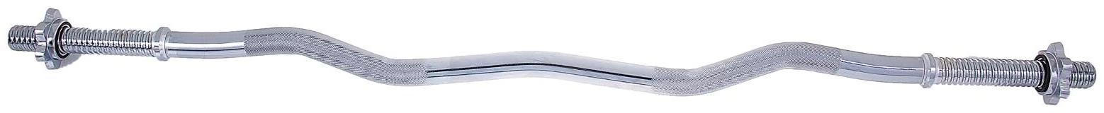 Гриф изогнутый W-образный, хром, замок-гайка Вейдера, длина 120 см, d=25 мм, вес 5,8 кг, до 135 кг