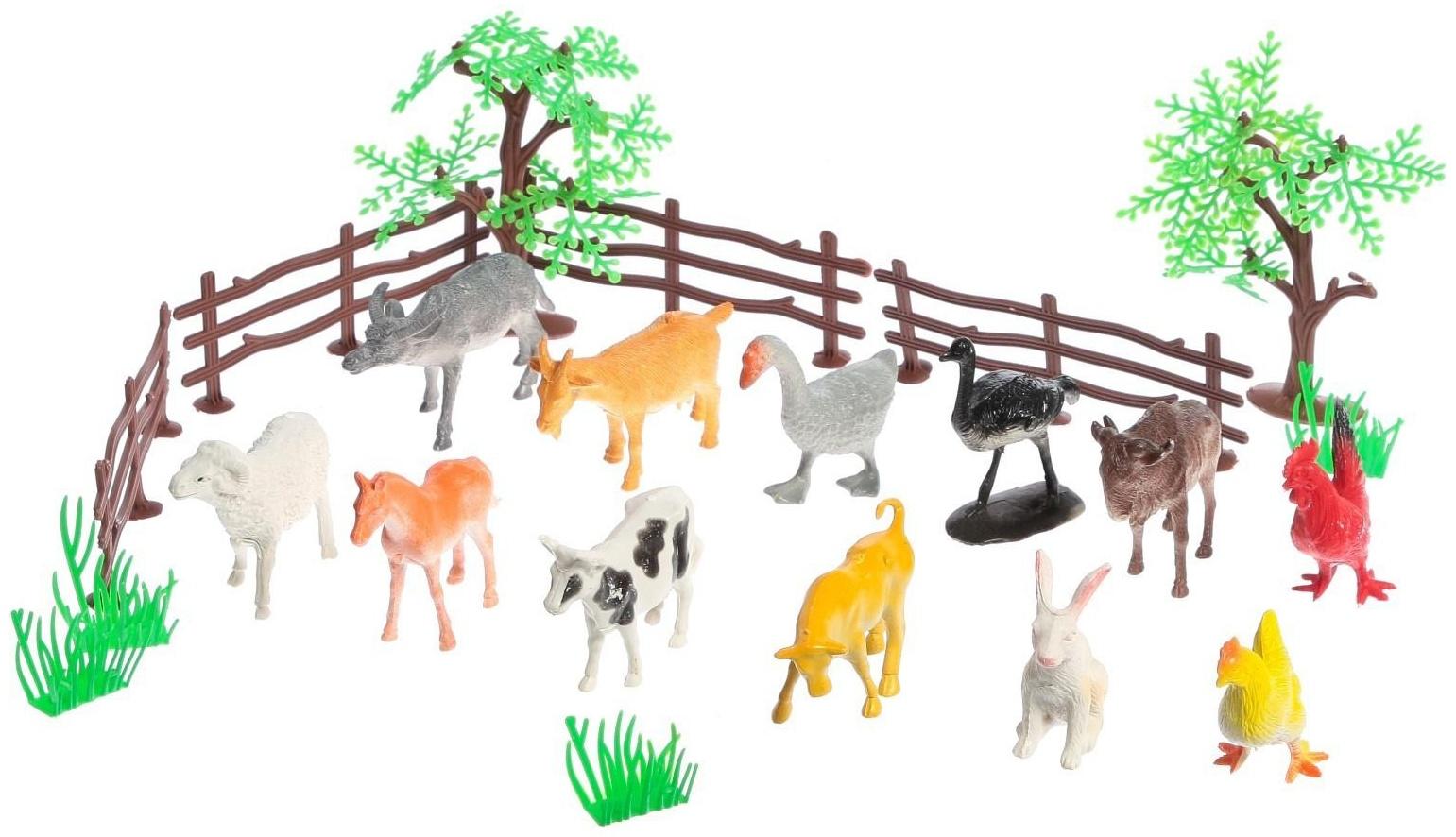 Набор животных «Моя ферма», с аксессуарами, 12 фигурок