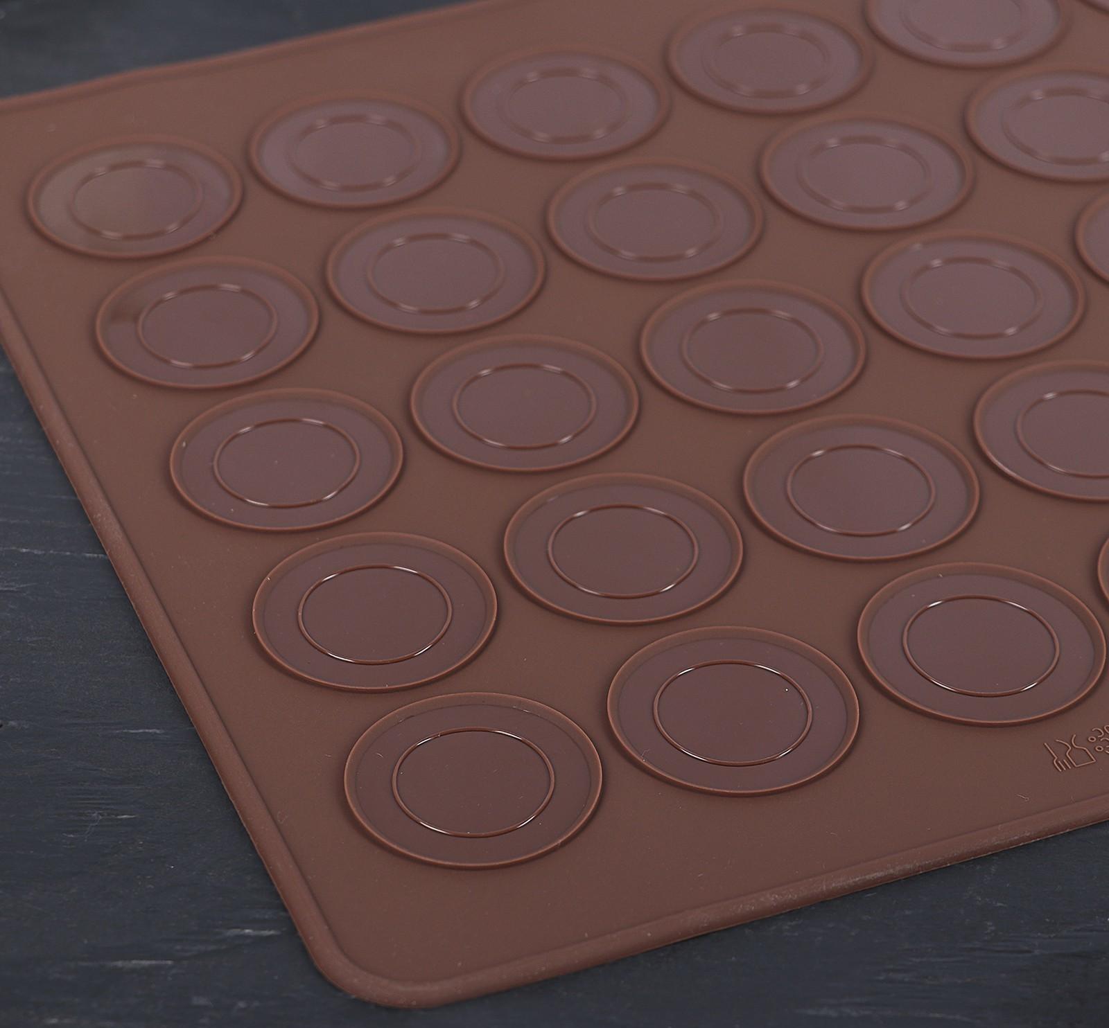 Силиконовый коврик для макаронс Доляна «Ронд», 29×26 см, цвет коричневый