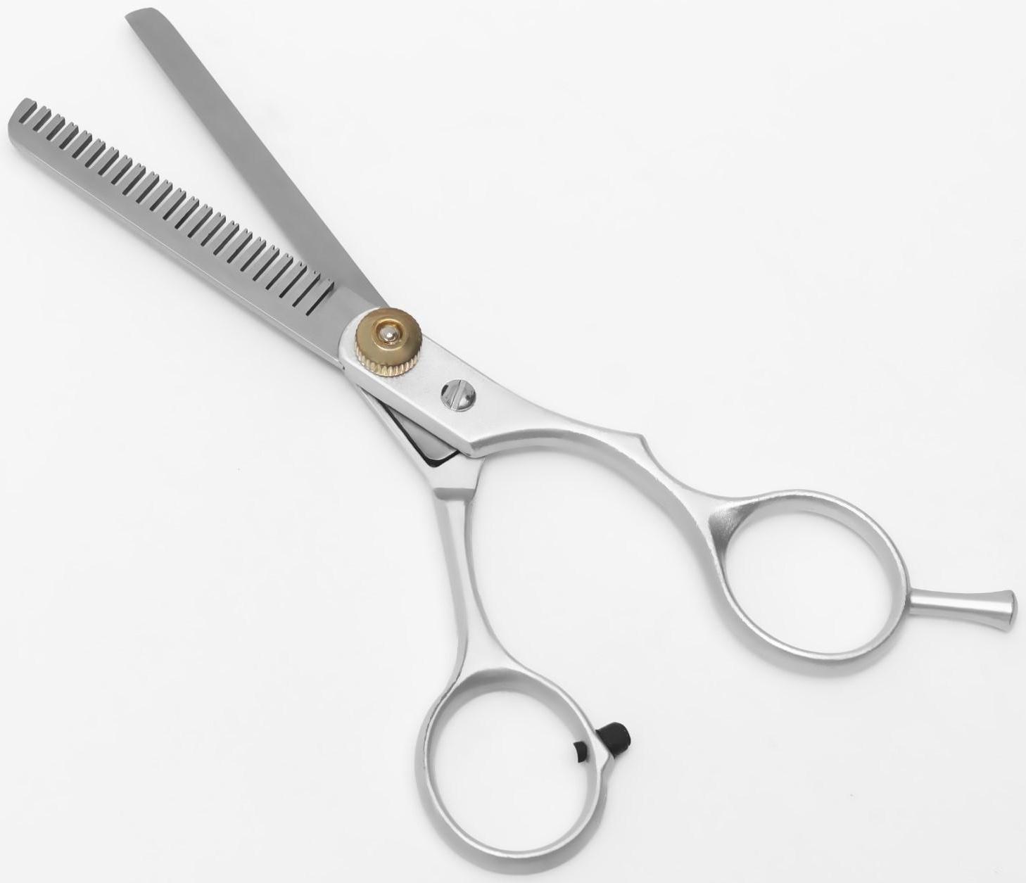 Ножницы филировочные с упором, лезвие — 5,5 см, цвет серебристый