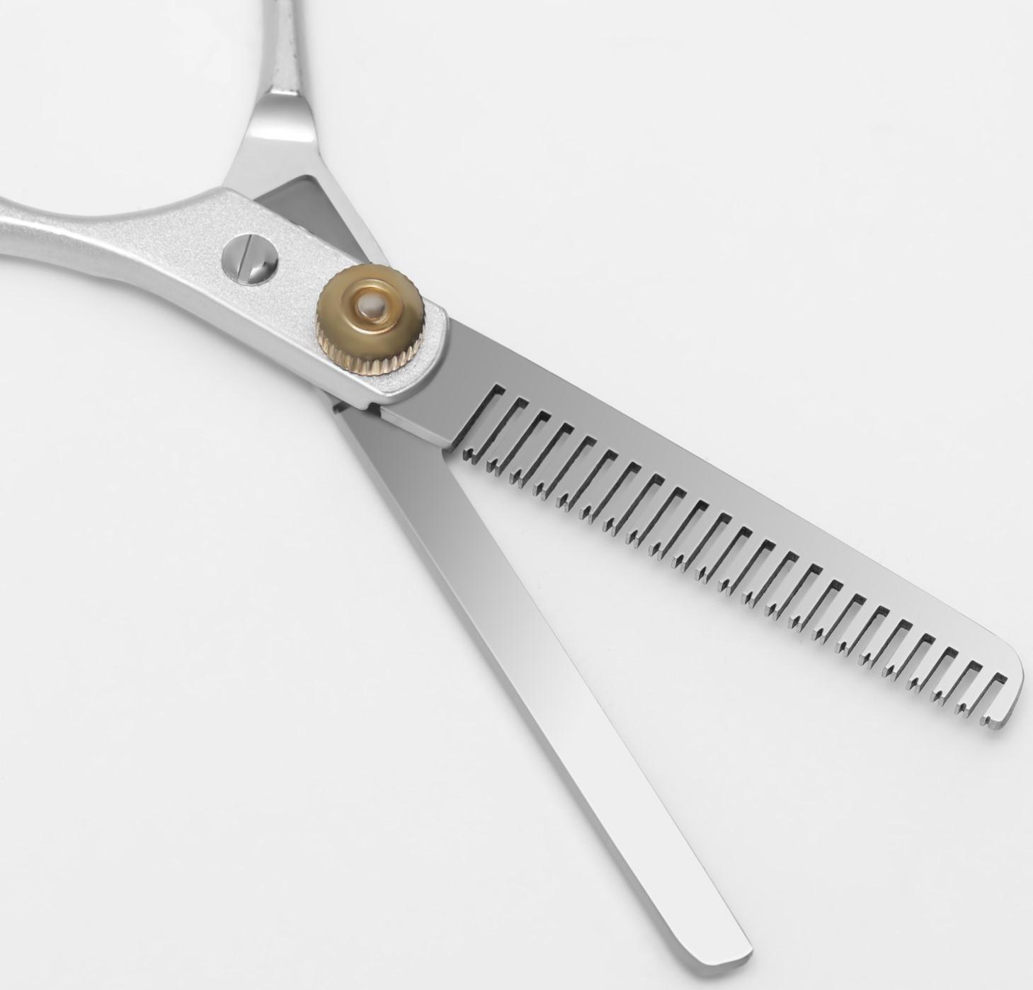 Ножницы филировочные с упором, лезвие — 5,5 см, цвет серебристый