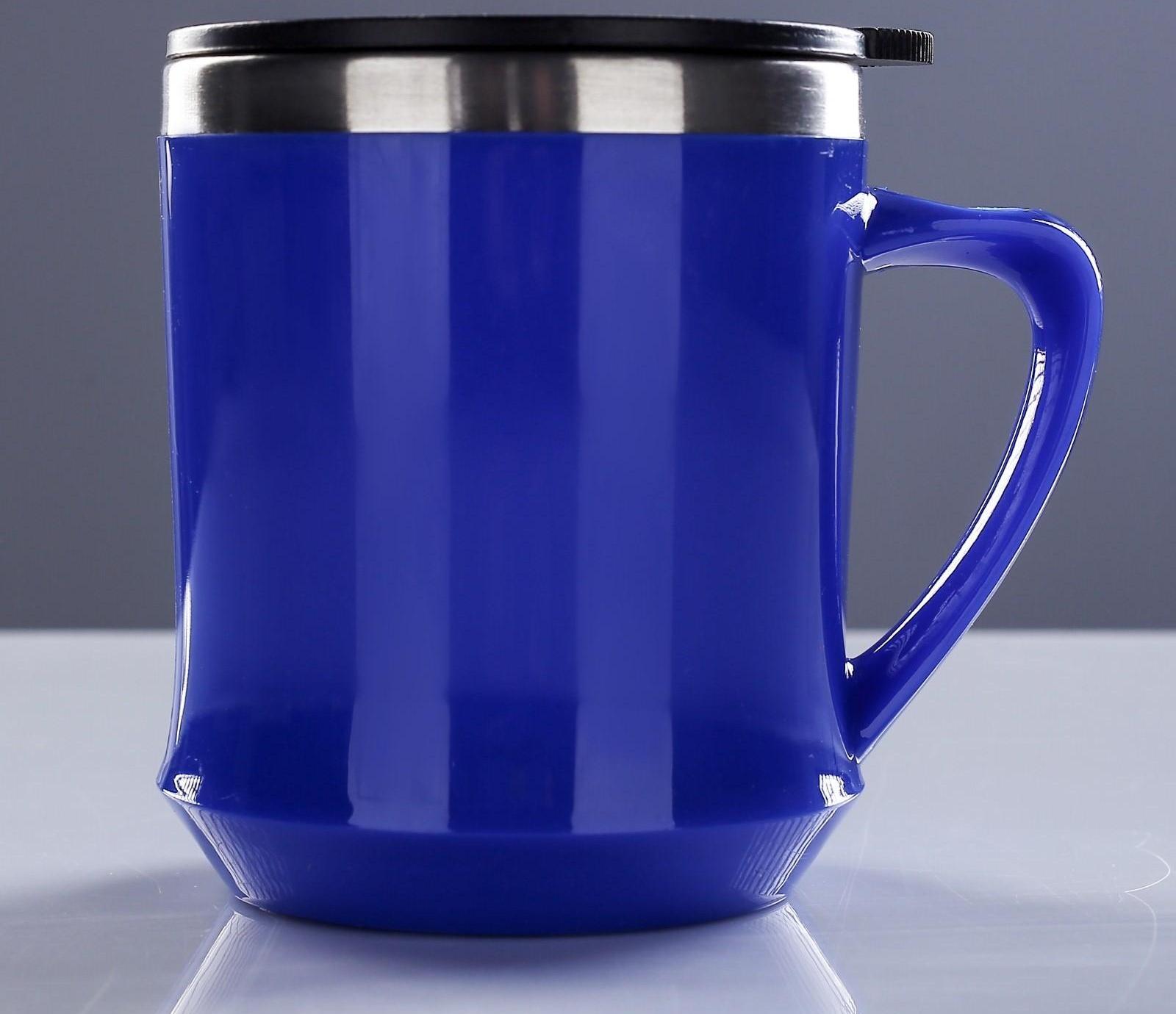 Термокружка, серия: Lifestyle, 400 мл, сохраняет тепло 3 ч, 9 х 10 см, синий