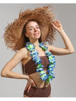 Ожерелье гавайское «Сказка», цвета голубой