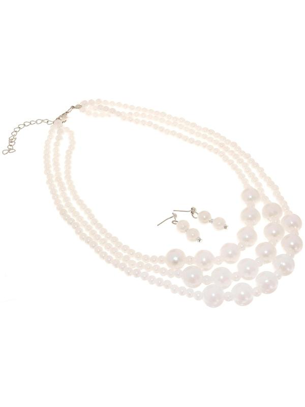 Набор 2 предмета: серьги, бусы 