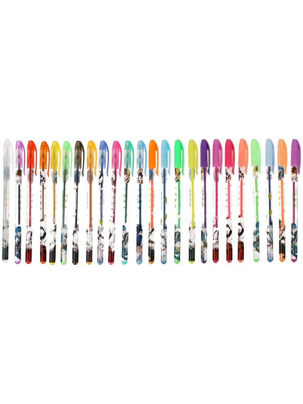 Набор гелевых ручек, 24 цвета, металлик, корпус с рисунком, в блистере на кнопке