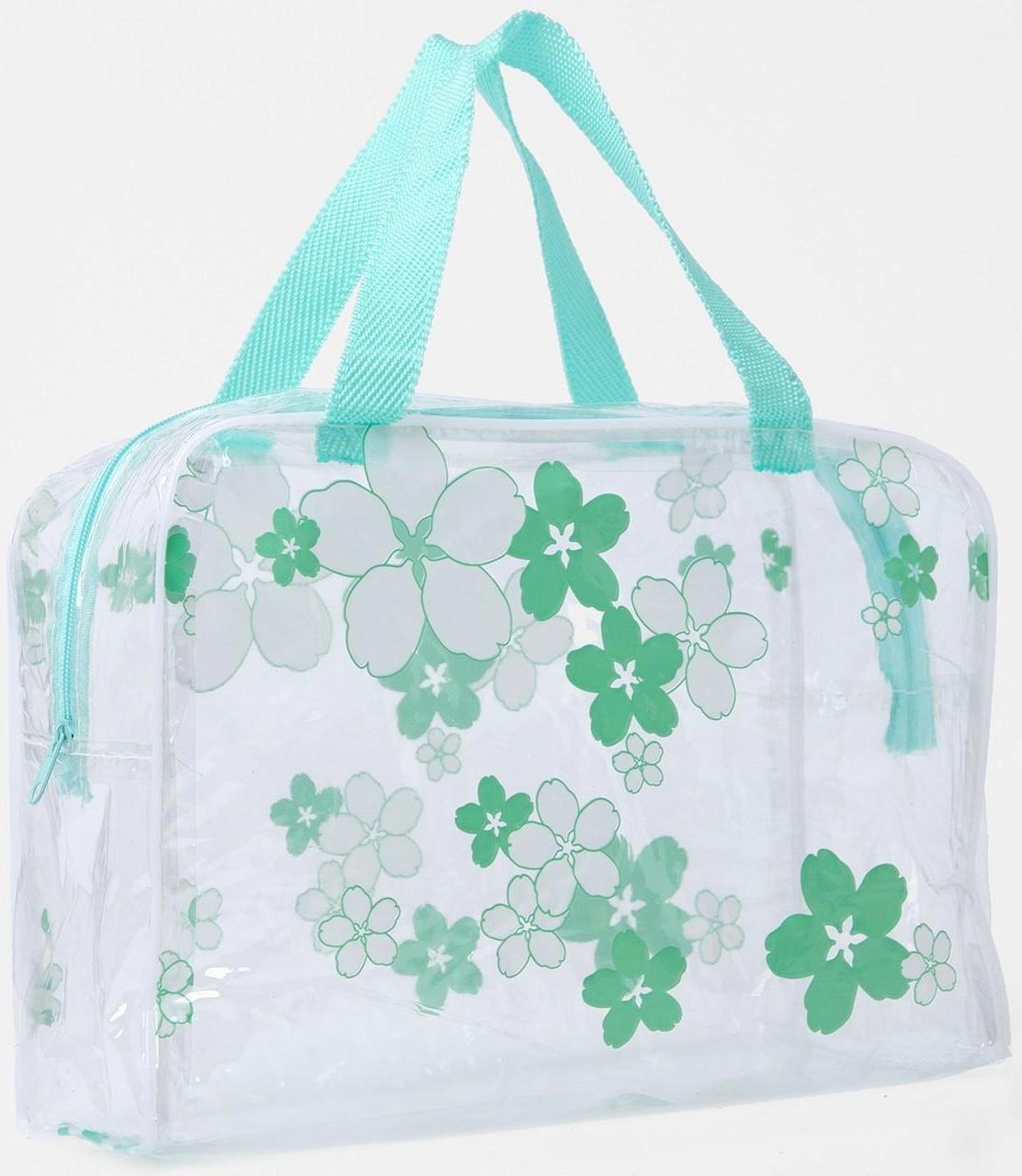 Косметичка на молнии, цвет зелёный