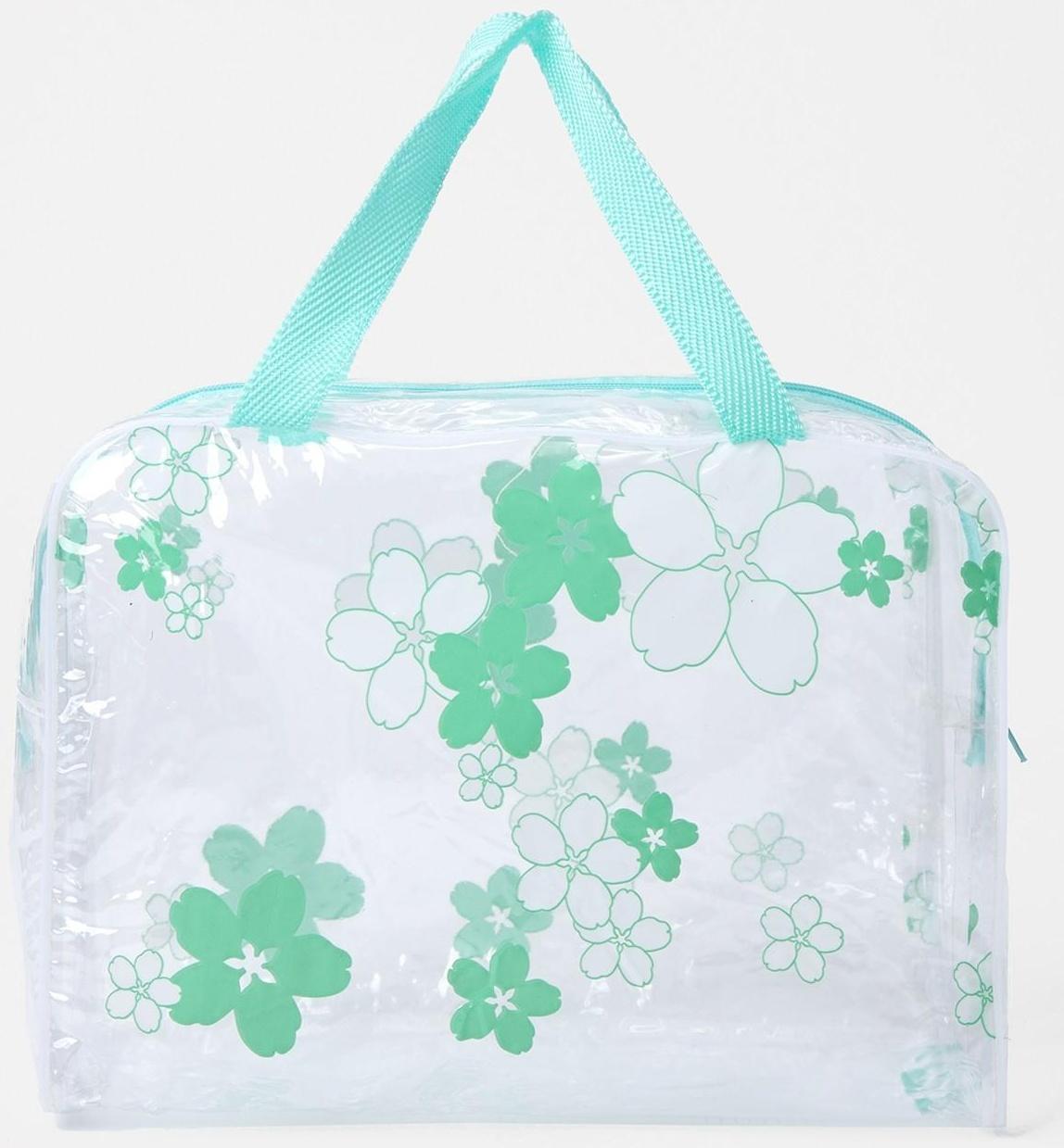 Косметичка на молнии, цвет зелёный