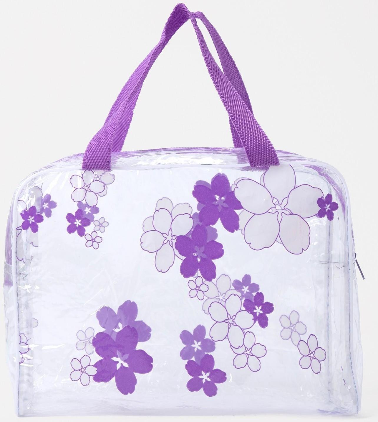 Косметичка на молнии, цвет фиолетовый